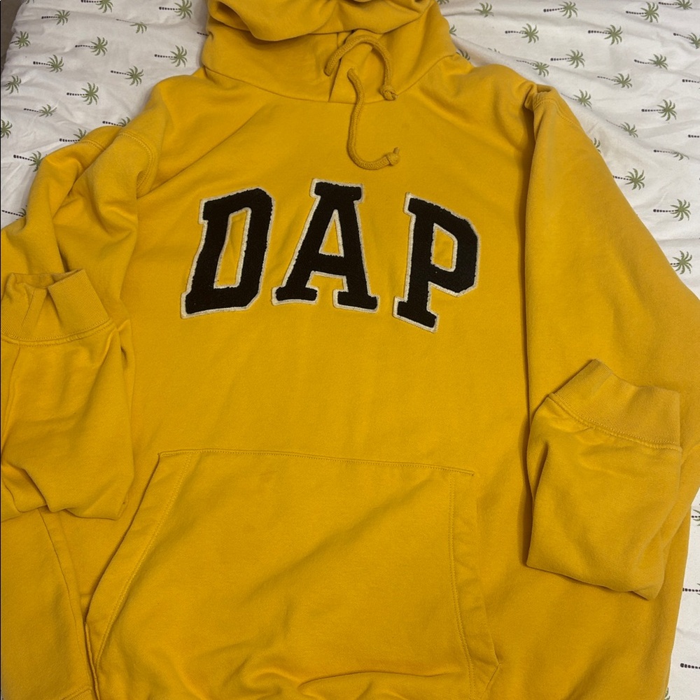 GAP Dapper Don Collab Mustard Yellow Hoodie with Gray Tag